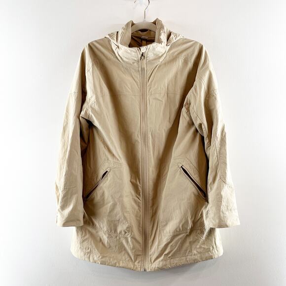 Lululemon Hooded Mid-Length Utility Jacket Trench Beige XS - Picture 3 of 8